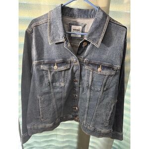 NWOT SONOMA Womens Jean Jacket Size 2X Wash Blue Denim Classic Trucker